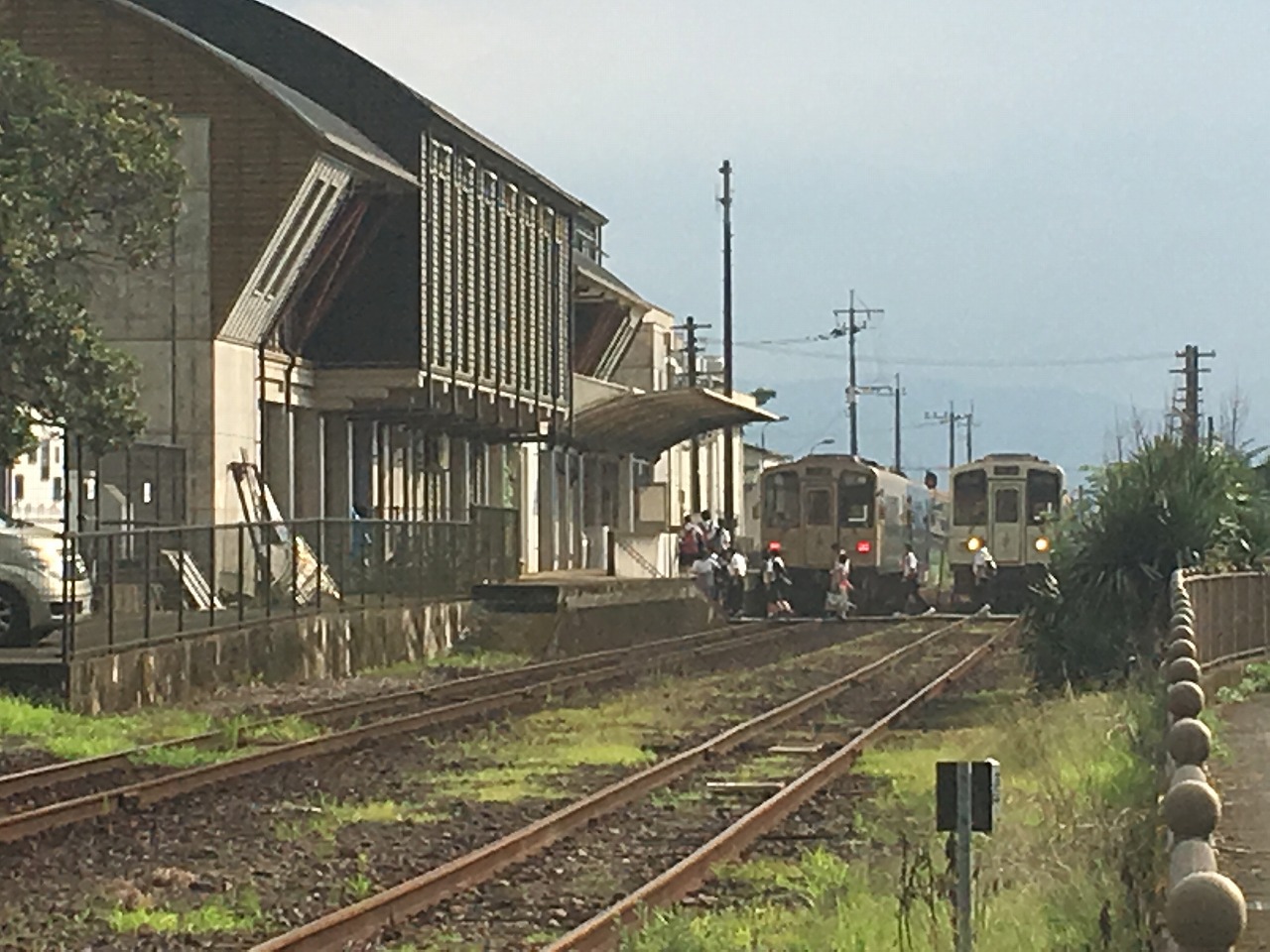 17時ごろの球磨川鉄道の様子の写真